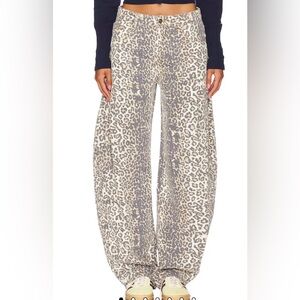 LIONESS Horseshoe Jeans in Leopard Fade - S
